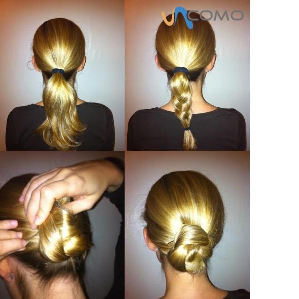 Easy Hairstyle Ideas for Long Straight Hair - Bun with a braid