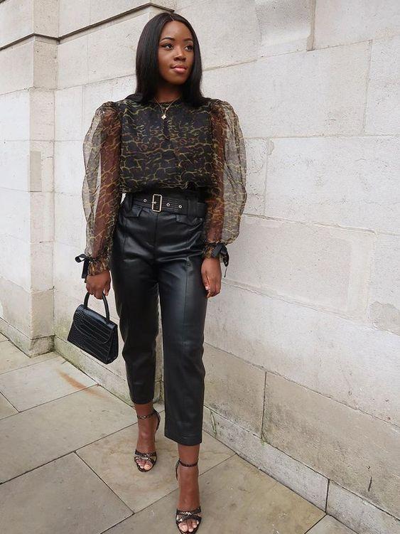 How to Wear Puff Sleeves - Puff sleeves with leather pants