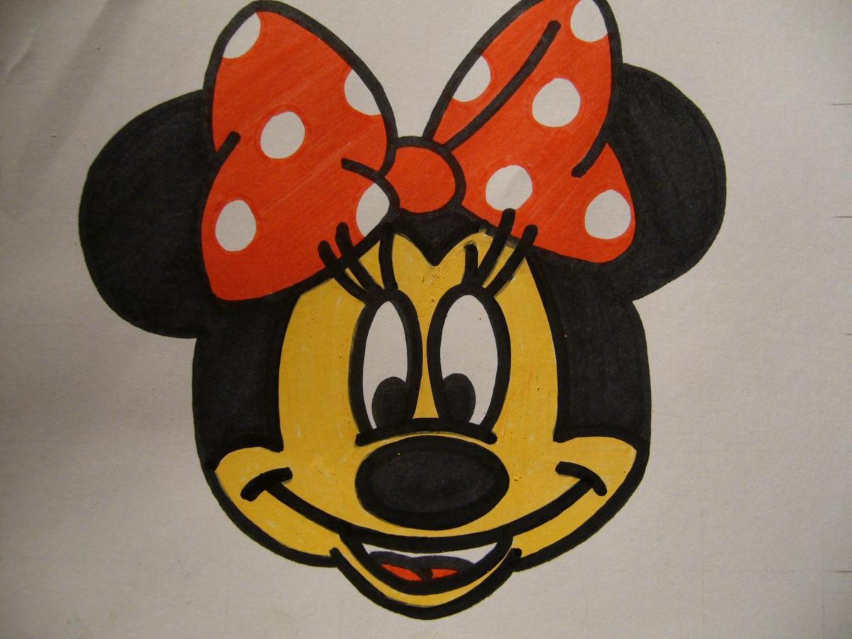 How to Draw Minnie Mouse Face Easy