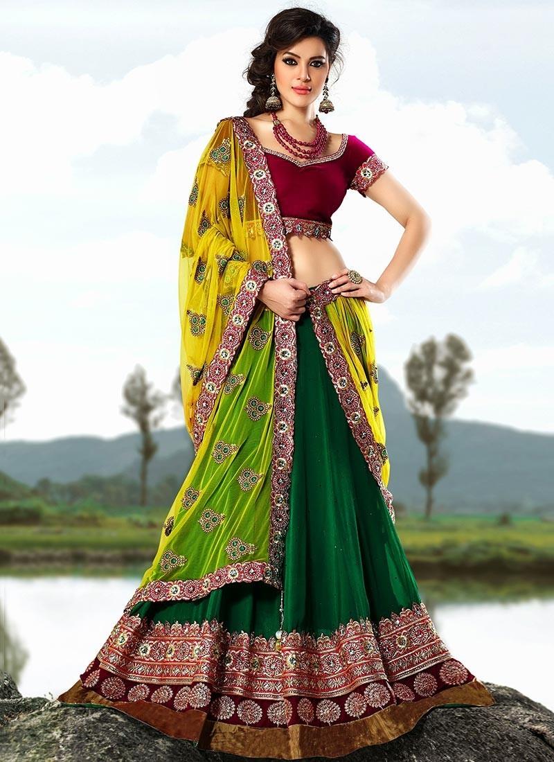 Wearing lehenga style on sale