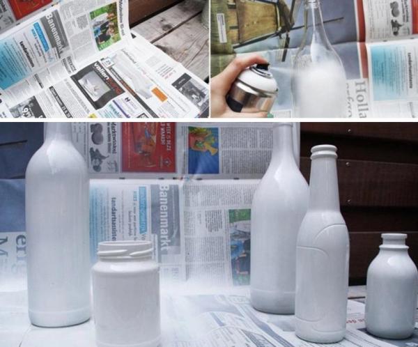 How to Paint Glass Bottles - Spray paint it