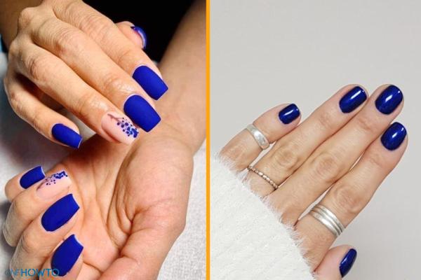 Trending Winter Nail Colors - Electric blue nails