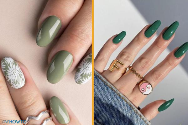 Trending Winter Nail Colors - Green nails